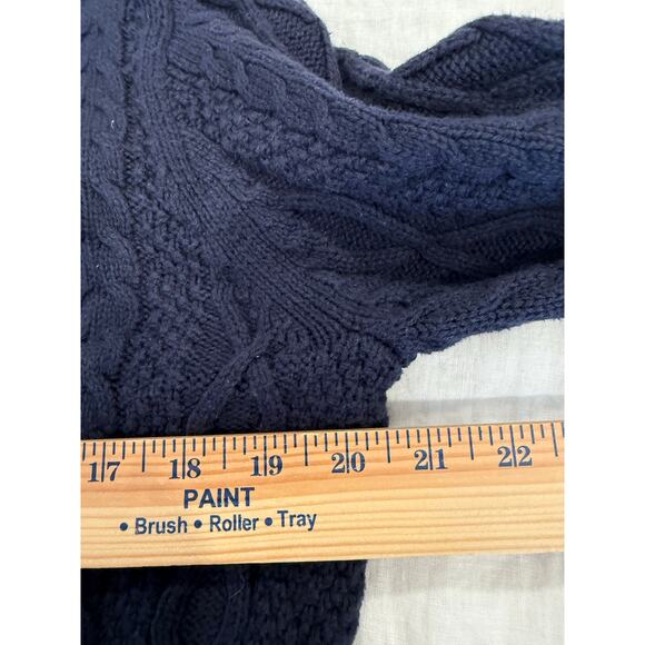 J.Crew Mercantile Long Sleeve Cable Knit Pullover Sweater Blue Women's Medium - Picture 7 of 8